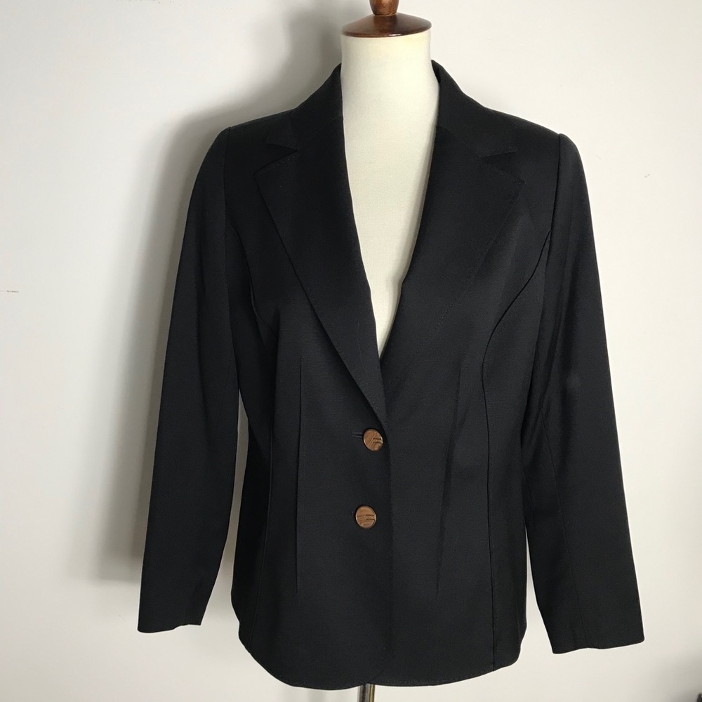 Escada Black Career Work Wool Blazer